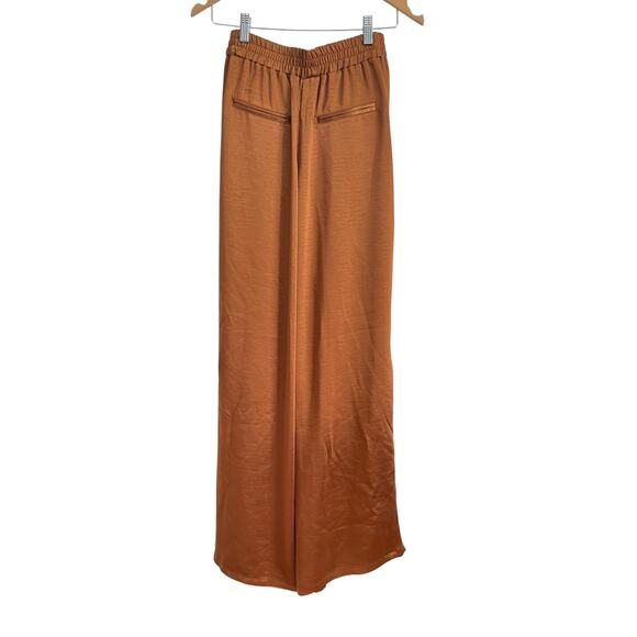 Forever 21 Wide Leg Women Pants Womens Small Rust Satin Drapey Fairy Relaxed - Picture 2 of 12